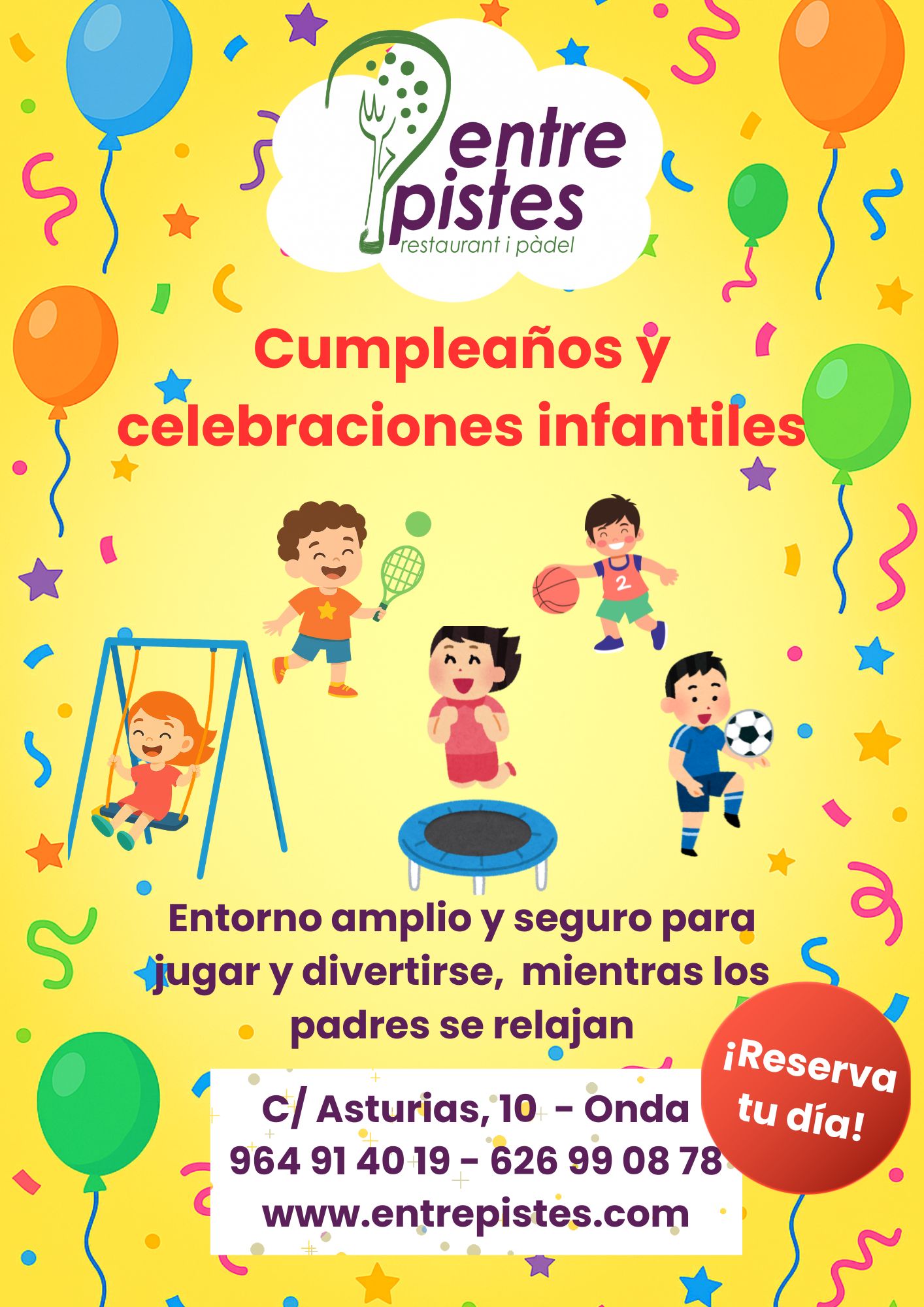 Cumpleaños infantiles - Entrepistes